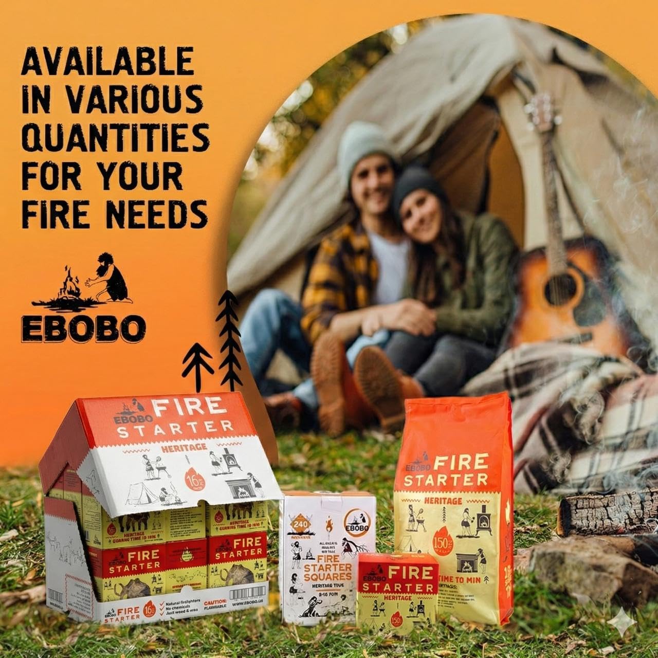 Wood Wool Fire Starter (256 pcs)  – Natural, Odorless, Fast Ignition