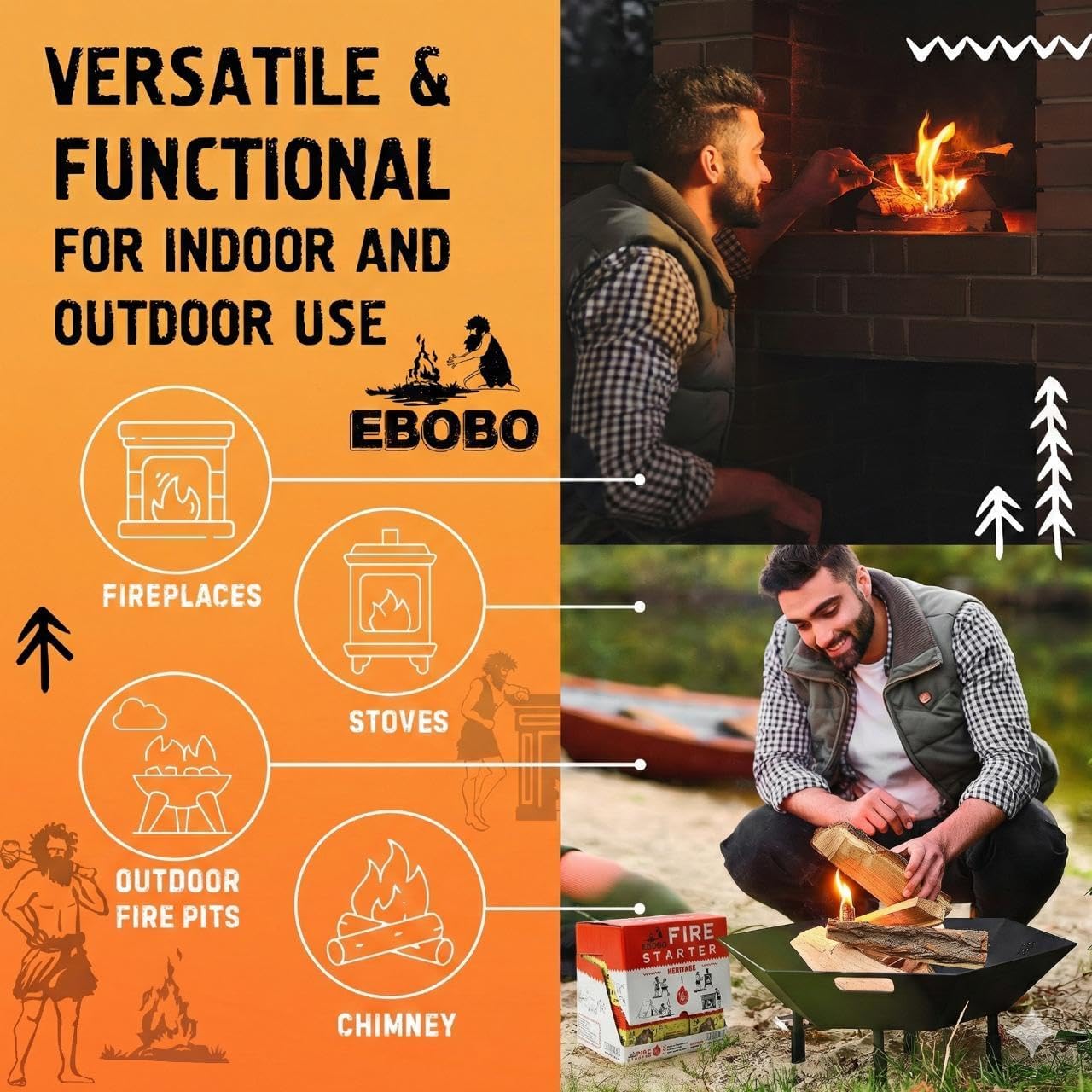 Wood Wool Fire Starter (256 pcs)  – Natural, Odorless, Fast Ignition
