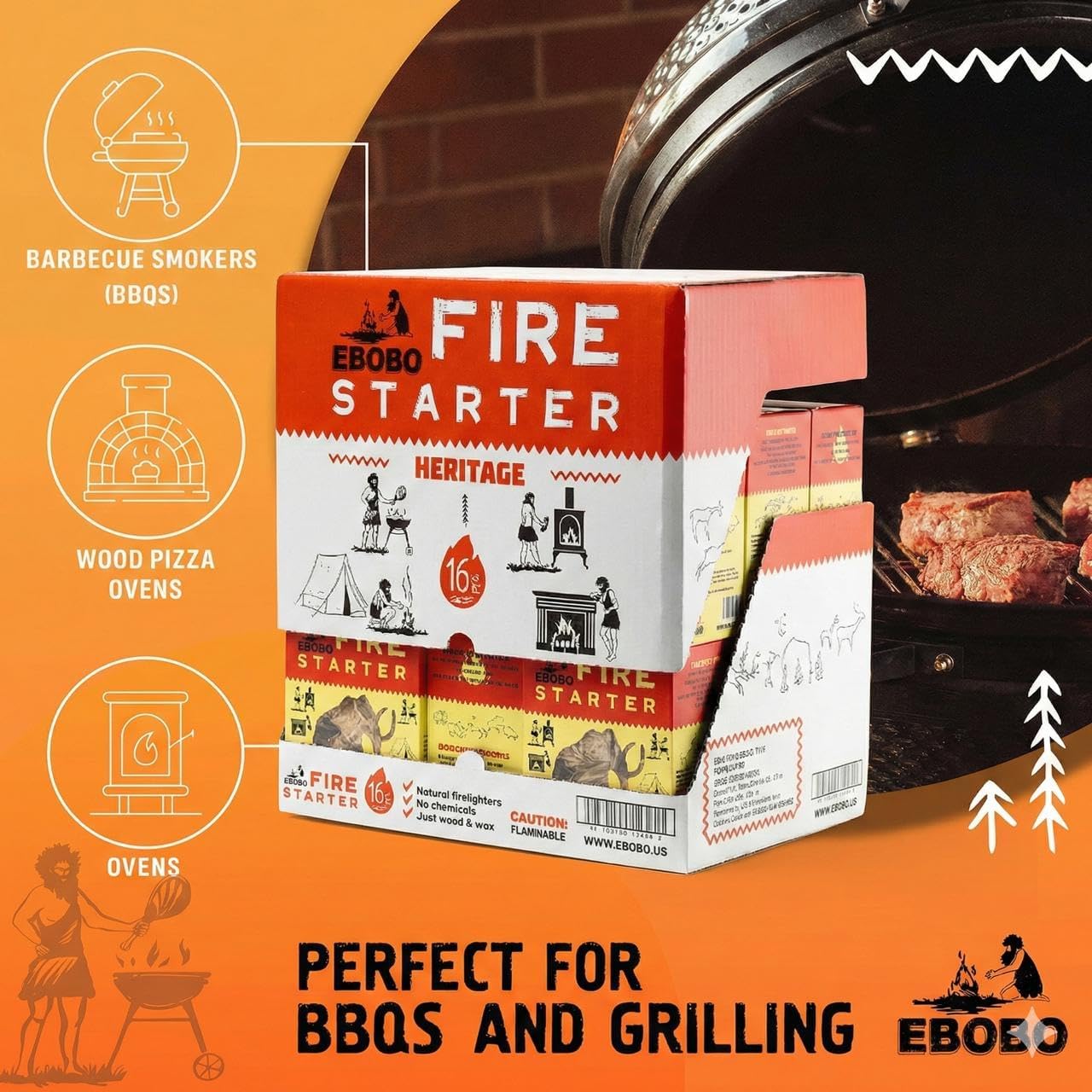 Wood Wool Fire Starter (256 pcs)  – Natural, Odorless, Fast Ignition